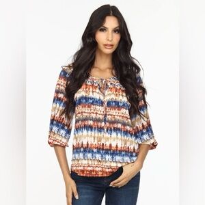 Veronica M Effie Stretch Split Neck Top